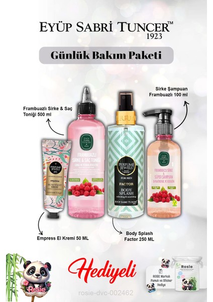 Splash Factor Vücut Spreyi - Frambuaz Tonik ve Şampuan - The Empress Krem ve Rosie