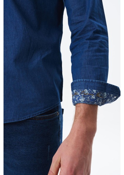 Erkek Denim Jean Slim Fit / Dar Kesim Kot Dokuma Gömlek K9GKD1070 fiyatları