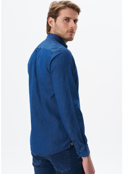 Erkek Denim Jean Slim Fit / Dar Kesim Kot Dokuma Gömlek K9GKD1070 fırsatları