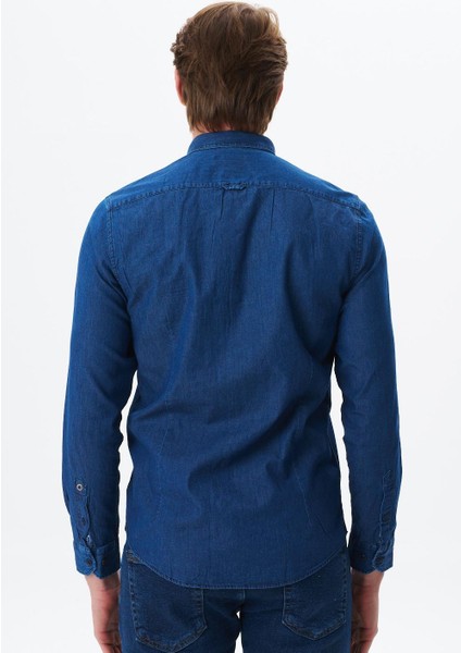 Erkek Denim Jean Slim Fit / Dar Kesim Kot Dokuma Gömlek K9GKD1070 indirimleri