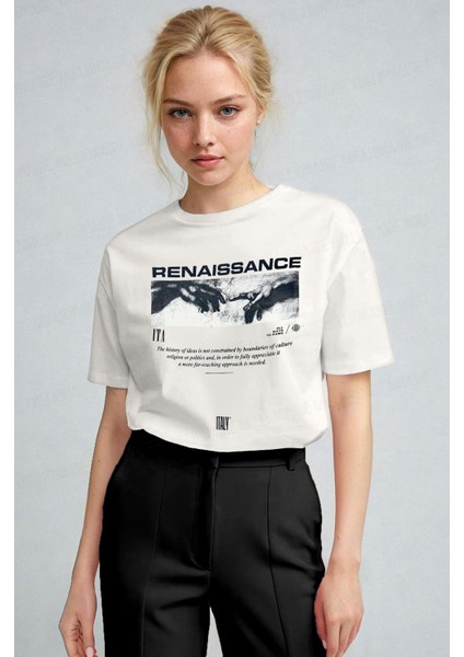 Kadın Ekru Beyaz Renaissance Regular Fit Normal Kalıp T-Shirt