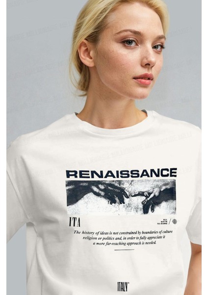 Kadın Ekru Beyaz Renaissance Regular Fit Normal Kalıp T-Shirt fiyatları