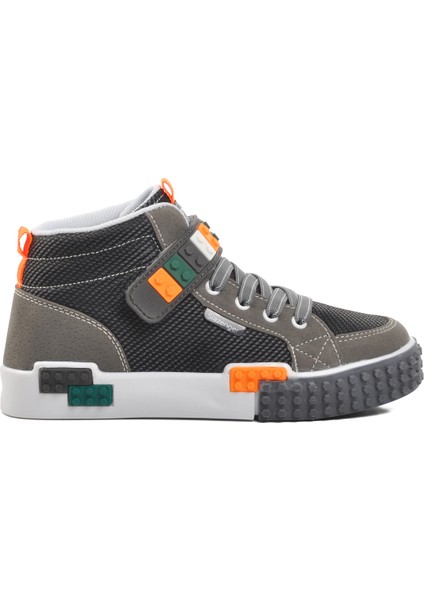 Gri Çocuk Uzun Boğazlı Hi Sneaker Spor Ayakkabı