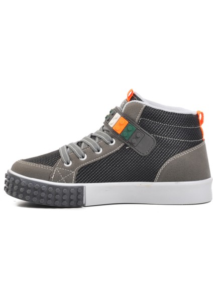 Gri Çocuk Uzun Boğazlı Hi Sneaker Spor Ayakkabı
