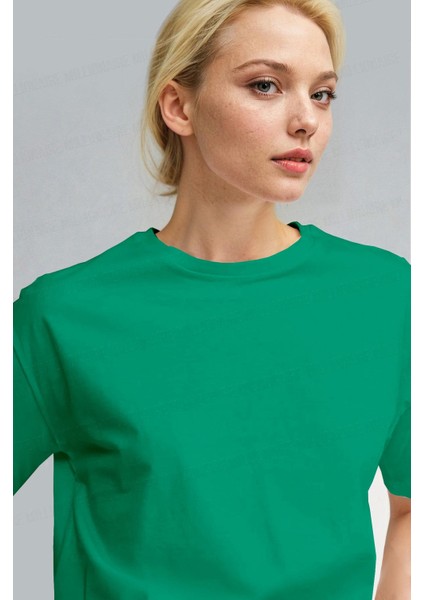 Kadın Bntn Yeşil Nefes Alan Bisiklet Yaka Regular Fit Normal Kesim Baskisiz Basic T-Shirt fiyatları