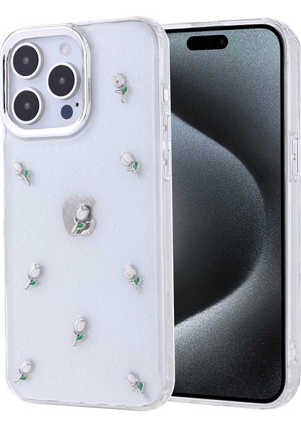 Apple iPhone 15 Pro Max Kılıf Kutup Figürlü Lale + Ekran Koruyucu
