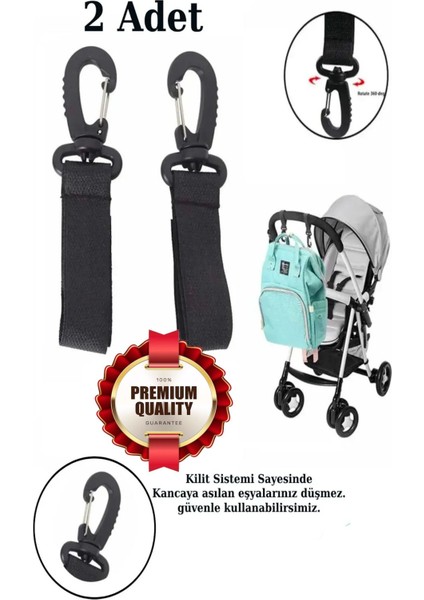 Bebek Arabası İçin Çanta Askı Aparatı - 2 Adet Kanca ile Kolay Kullanım
