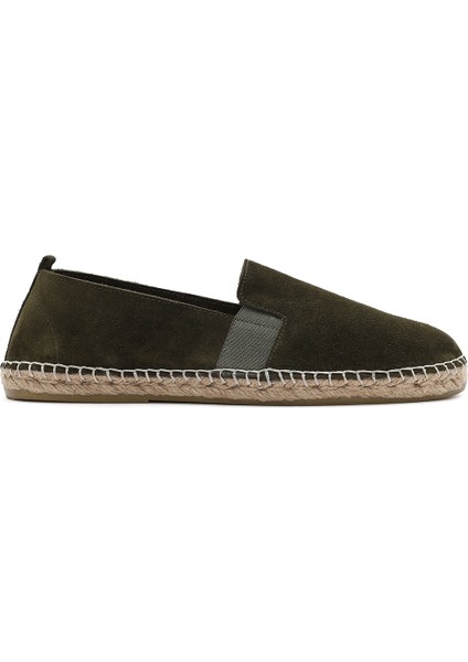 Erkek Yeşil Süet Deri Espadril 25SFD770010