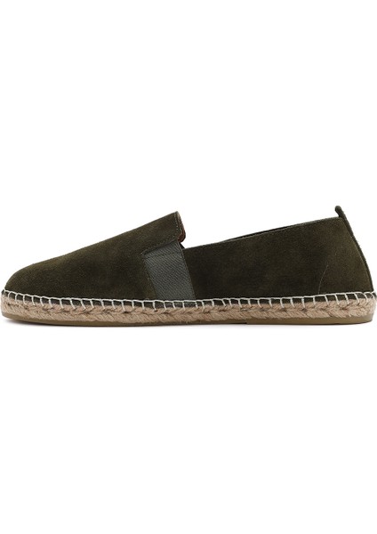 Erkek Yeşil Süet Deri Espadril 25SFD770010