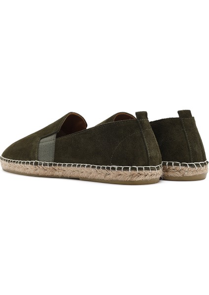 Erkek Yeşil Süet Deri Espadril 25SFD770010