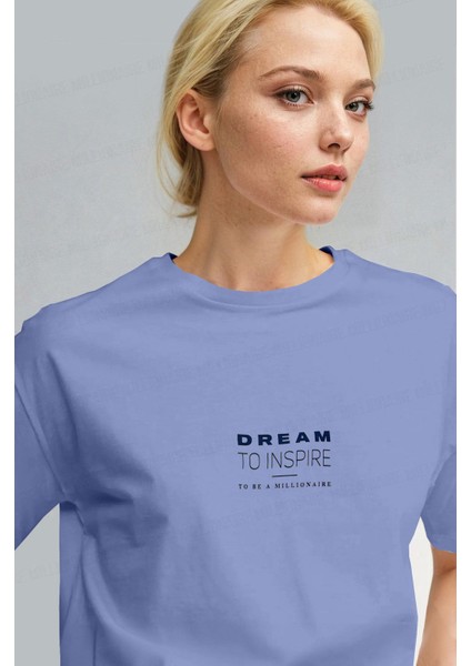Kadın Mavi Inspire Regular Fit Normal Kalıp T-Shirt fiyatları