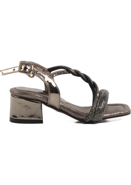 Platin Taşlı Kız Çocuk Sandalet