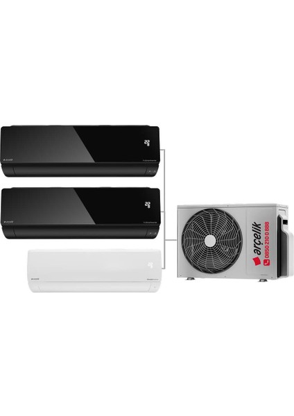 Karma Multi Sistem Duvar Tipi 3+1 Inverter 9+12 Btu (Siyah) 12 Btu (Beyaz) - 24000 Btu Dış Ünite