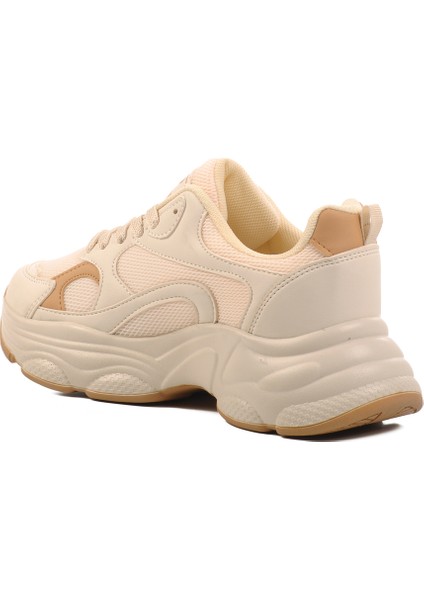 Bej Taba Fileli Kadın Spor Ayakkabı Sneaker