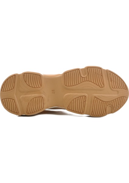 Bej Taba Fileli Kadın Spor Ayakkabı Sneaker