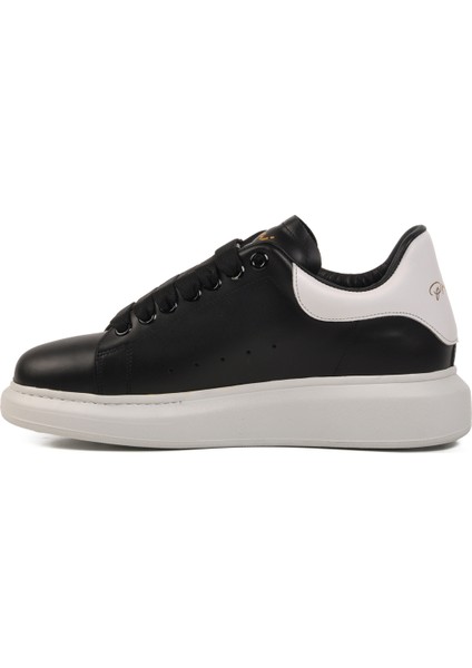 Siyah Beyaz Deri Erkek Sneaker Premium fiyatları