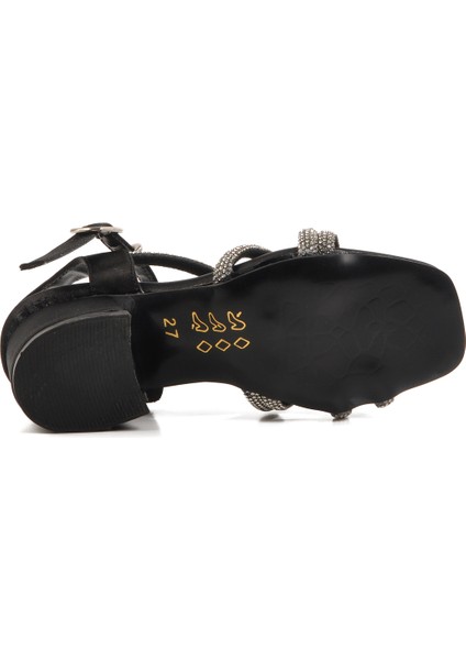 Siyah Taşlı Kız Çocuk Sandalet indirimleri