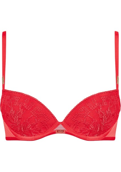 Rules Of Attraction Kalıplı Push-Up Sütyen, Fransız Nakışlı, Şeffaf Tül ve Kaplumbağa Desenli Süslemeli