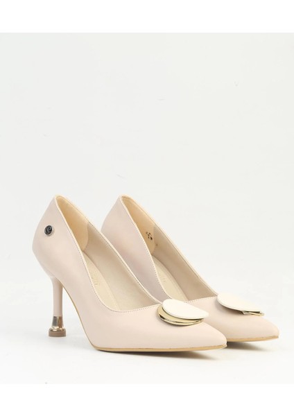Krem Ince Topuklu Kadın Abiye Ayakkabı fiyatları