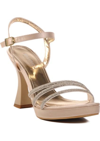 Altın Sarı Ince Topuklu Kadın Abiye Ayakkabı modelleri