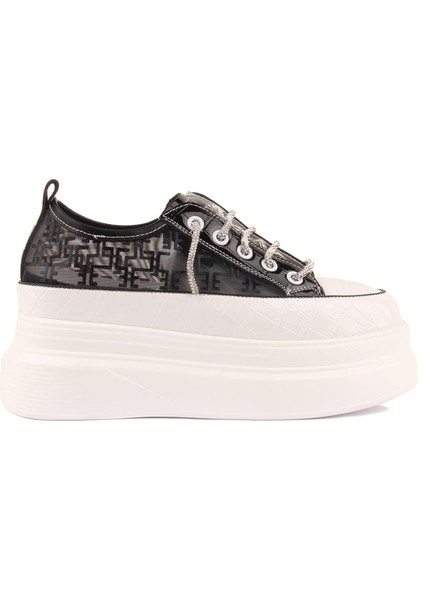 Siyah Yüksek Taban Kadın Sneaker
