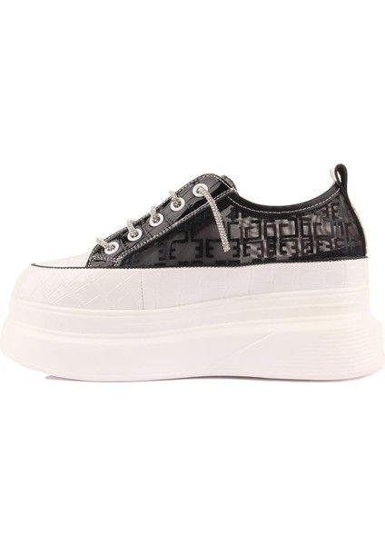 Siyah Yüksek Taban Kadın Sneaker