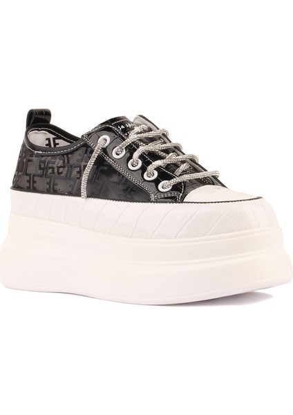 Siyah Yüksek Taban Kadın Sneaker