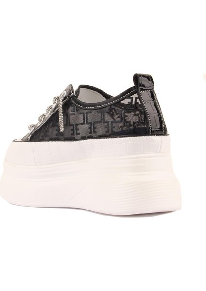 Siyah Yüksek Taban Kadın Sneaker