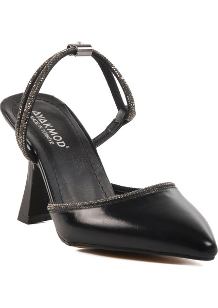 Siyah Ince Topuklu Kadın Abiye Ayakkabı modelleri