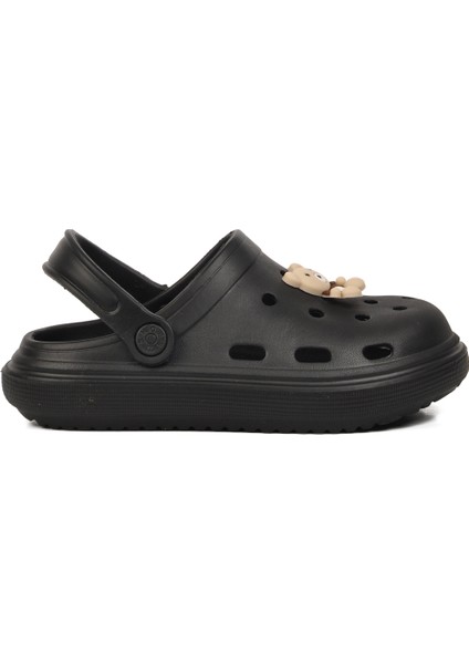 Siyah Unisex Sabo Çocuk Terlik