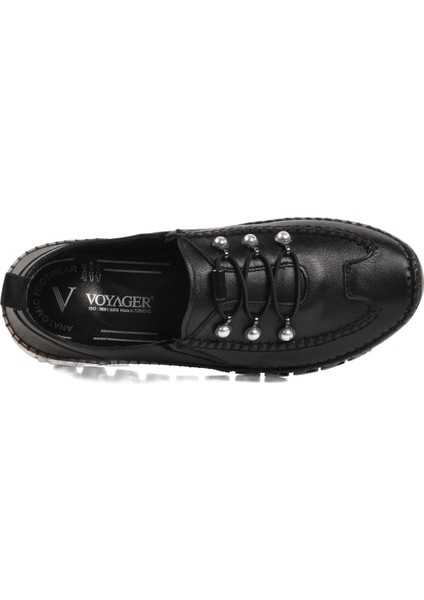 Siyah Deri Anatomik Kadın Günlük Rahat Ayakkabı fırsatları