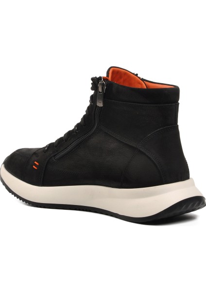 Siyah Nubuk Deri Sneaker Erkek Bot