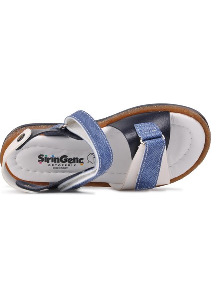 Lacivert Kot Beyaz Comfort Erkek Çocuk Düz Sandalet fırsatları
