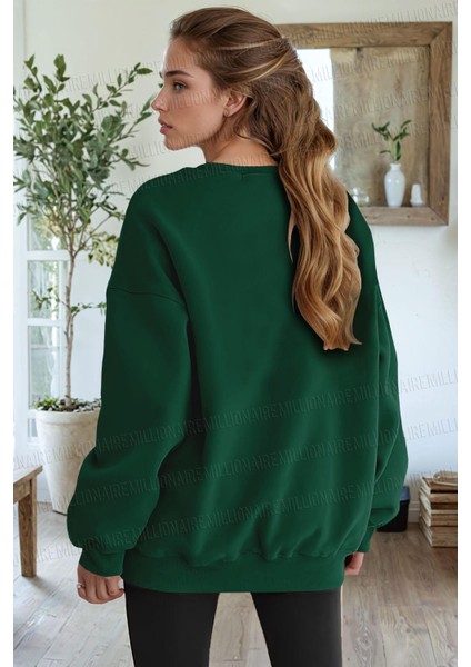 Kadın Nefti Dreamer Baskılı 0 Sıfır Yaka Oversize Salaş Bol Kesim Polar Sweatshirt fiyatları