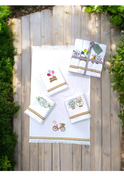 4 Lü Paket Havlu /mutfak Havlu/el Yüz Havlu/kurulama Havlu