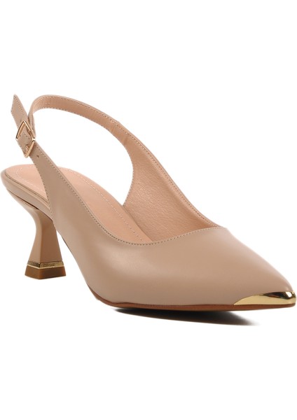 Bej Ince Topuk Kadın Topuklu Ayakkabı modelleri