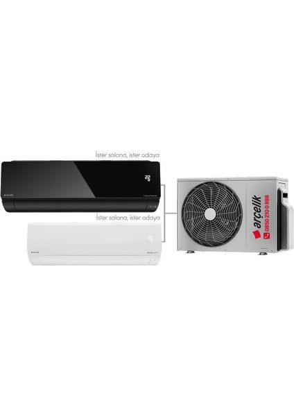 Karma Multi Sistem Duvar Tipi 2+1 Inverter 12 Btu (Siyah) 12 Btu (Beyaz) - 16000 Btu Dış Ünite