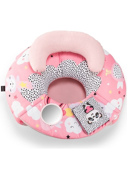 Bebek Oturma Minderi - Dreamy Cat Desenli - Polyester Kumaşlı - Pembe fiyatları