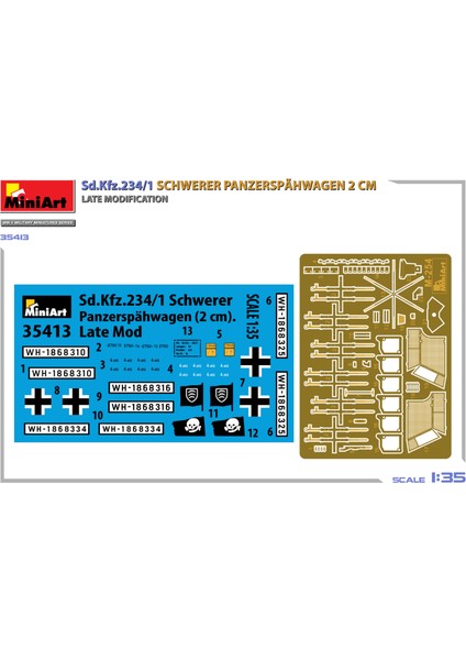 35413 1:35 SD.KFZ.234/1 Ağır Zırhlı Keşif Aracı (2 Cm). Son Model