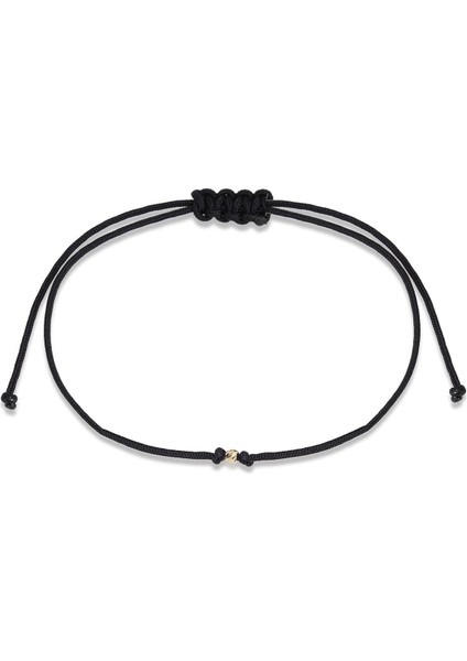 8 Ayar Altın Dorika Toplu Siyah Ipli Bileklik fiyatları