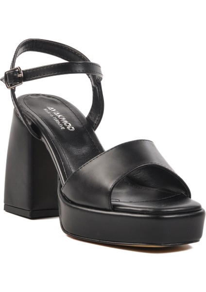 Siyah Platform Topuk Kadın Topuklu Sandalet modelleri