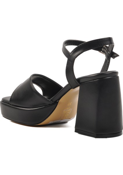 Siyah Platform Topuk Kadın Topuklu Sandalet fırsatları