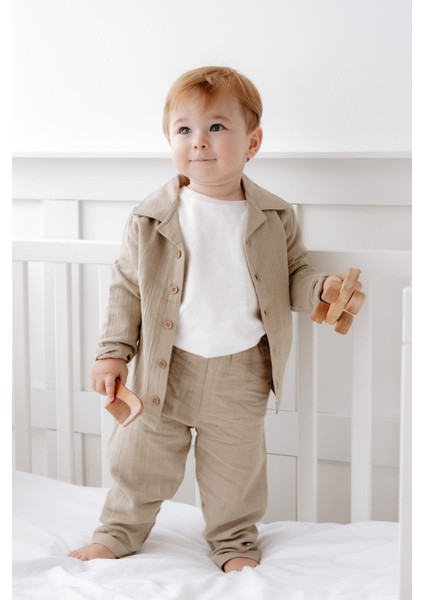 %100 Pamuk Müslin Bohem Gömlekli Takım 1-5 Yaş