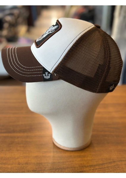 Gorin Model Hayvan Figürlü Beyaz Kahverengi Cap Şapka modelleri