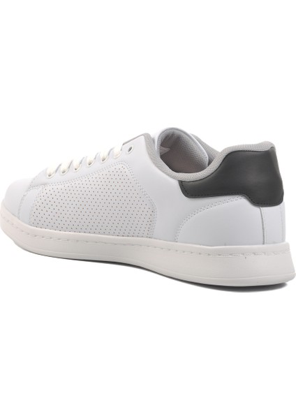 Beyaz Siyah Büyük Numara Erkek Sneaker Ayakkabı