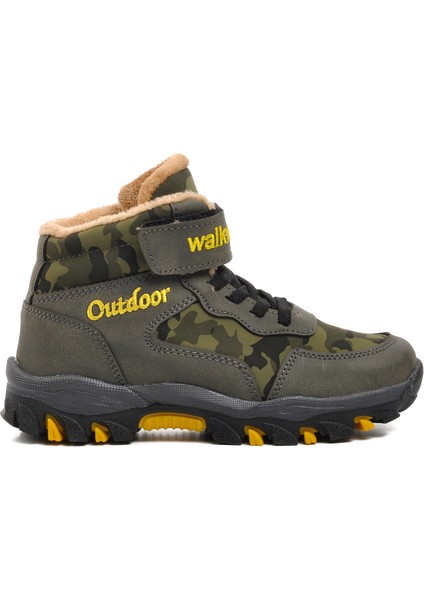 Haki Yeşil Cırt Cırtlı Çocuk Trekking Ve Outdoor Bot