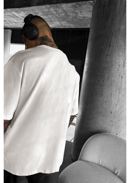 Erkek Ekru Beyaz Da Vinci Sicience Oversize Fit Bol Geniş Kalıp Salaş Kesim T-Shirt fiyatları