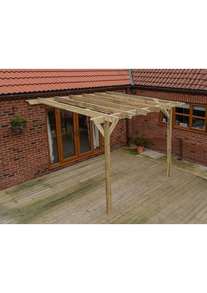Veranda Ahşap Pergole Sundurma Gölgelik 300 x 300 cm P6