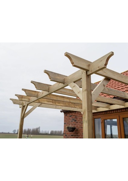 Veranda Ahşap Pergole Sundurma Gölgelik 300 x 300 cm P6