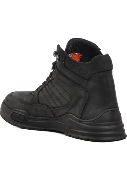 Siyah Nubuk Deri Düz Erkek Bot fırsatları